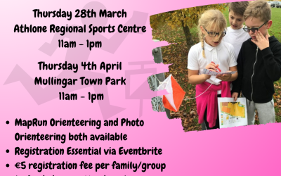 Poster advertising come and try orienteering in Athlone and Mullingar
