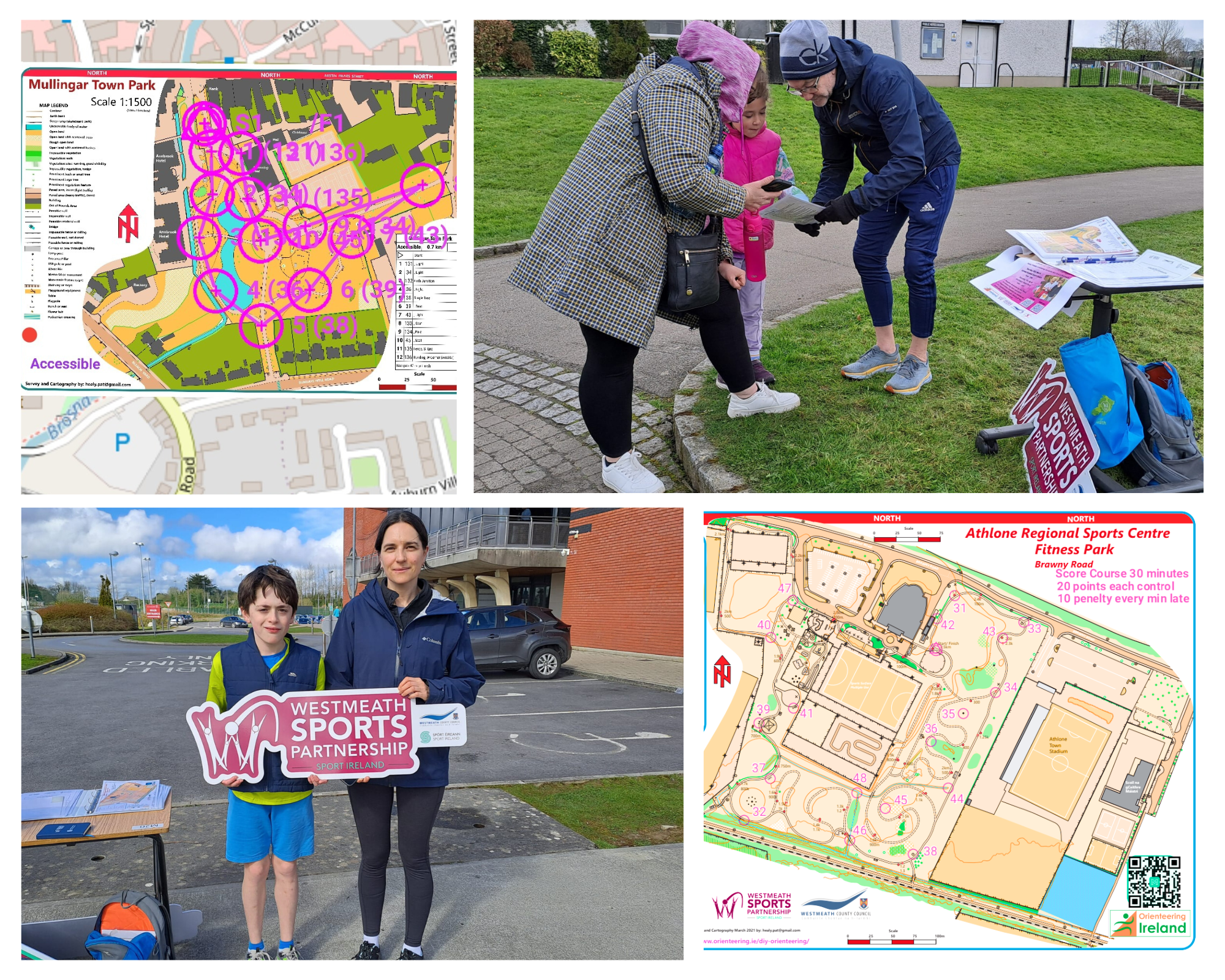 Collage of images of people enjoying orienteering